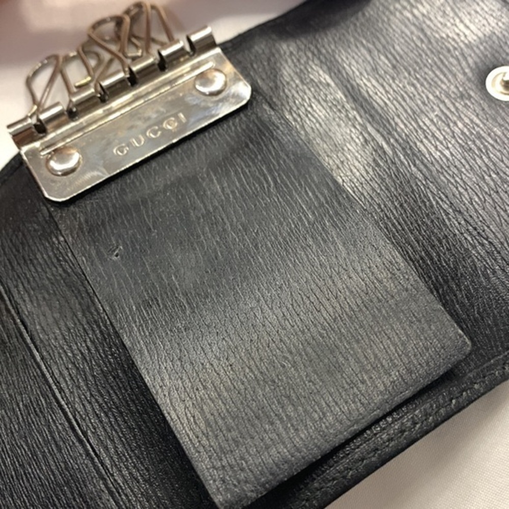Gucci black grained leather 6 key ring holder made in Italy - Picture 8 of 11